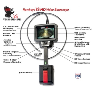 Hawkeye Video Borescope V3 with 4mm Probe 3m long